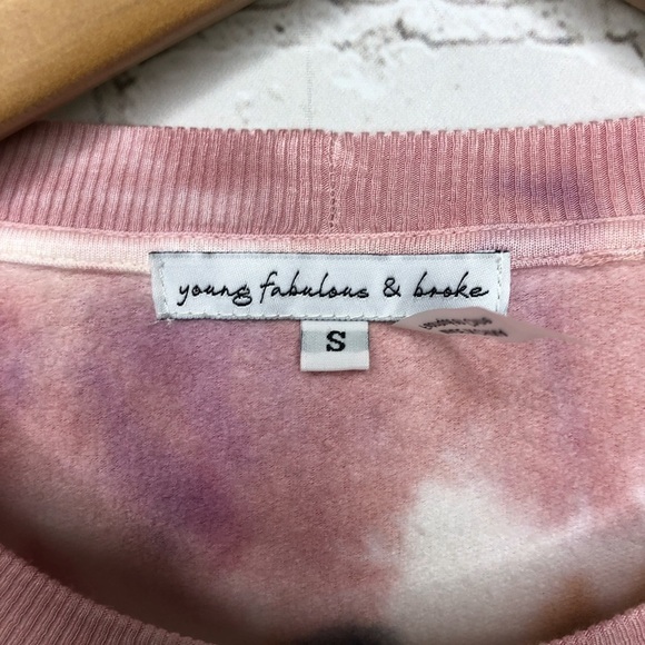 Young Fabulous & Broke Juliette Tie Dye Sweatshirt Pink Size Small Pullover - Picture 6 of 8